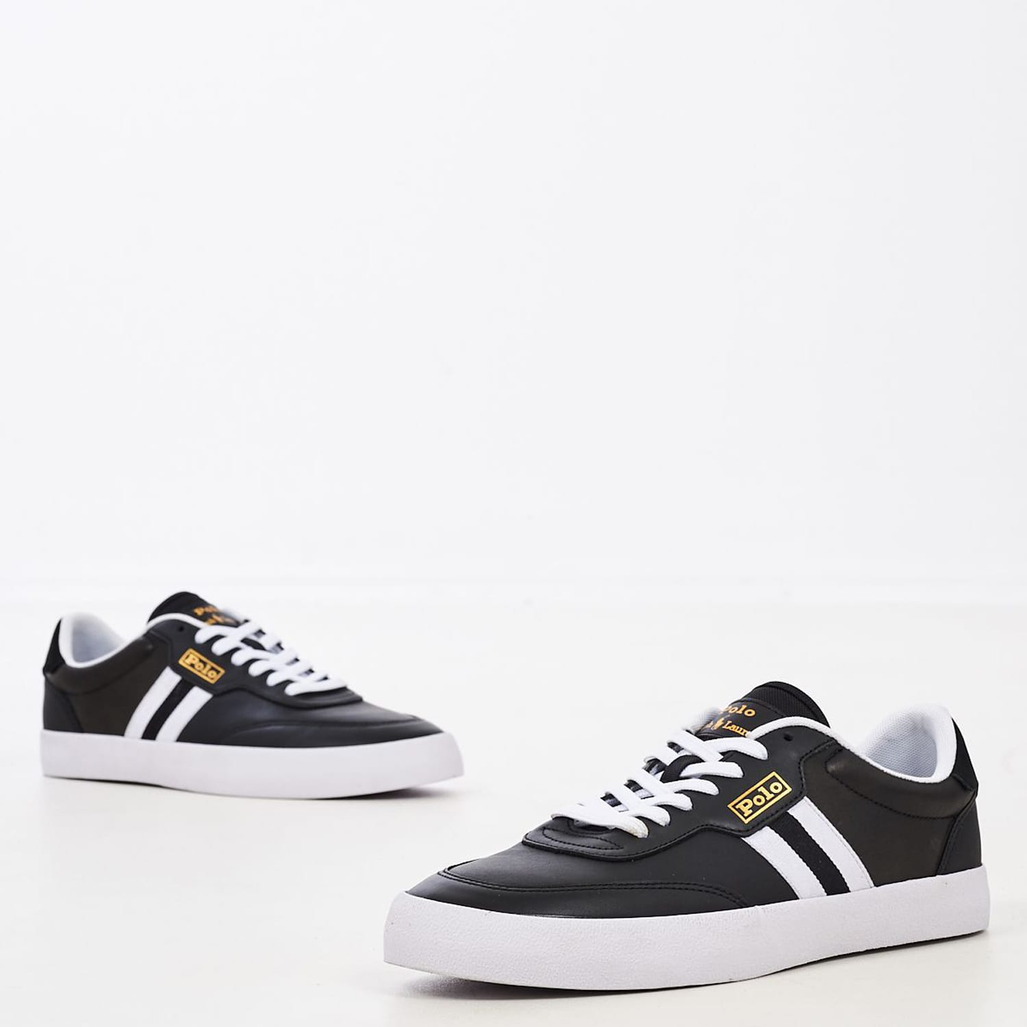 Ανδρικά Παπούτσια Casual Court.Sneaker Μαύρο Δέρμα Ralph Lauren Ανδρικά Παπούτσια Casual Court.Sneaker Μαύρο Δέρμα Ralph Lauren