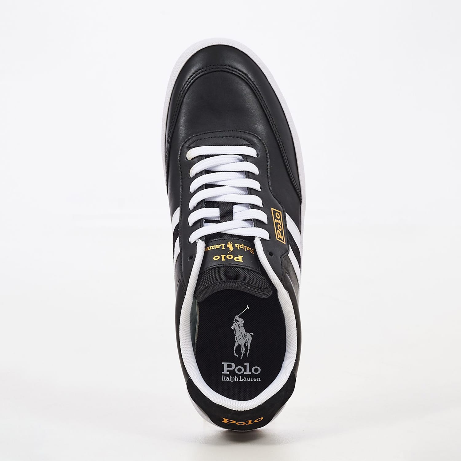 Ανδρικά Παπούτσια Casual Court.Sneaker Μαύρο Δέρμα Ralph Lauren Ανδρικά Παπούτσια Casual Court.Sneaker Μαύρο Δέρμα Ralph Lauren