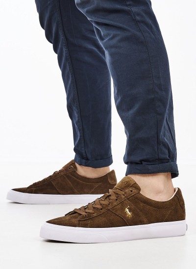 Ανδρικά Παπούτσια Casual Sayer.Nb Καφέ Δέρμα Νούμπουκ Ralph Lauren