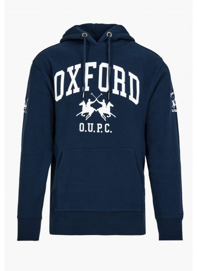 Ανδρικά Φούτερ Polo.Sweatshirt Σκούρο Μπλε Βαμβάκι La Martina