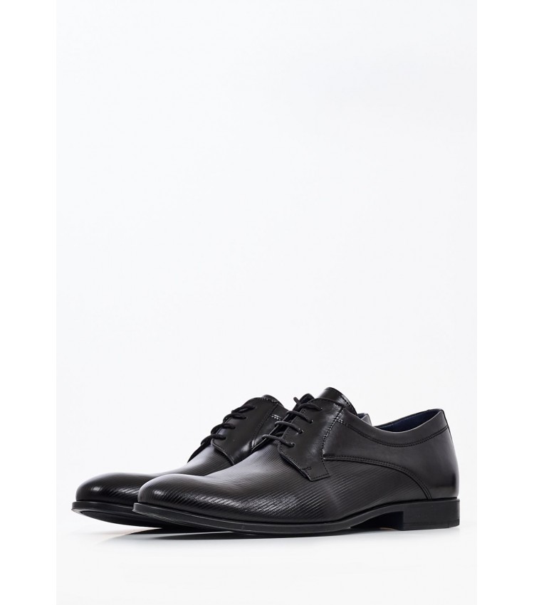 Men Shoes 2209 Black Leather Damiani