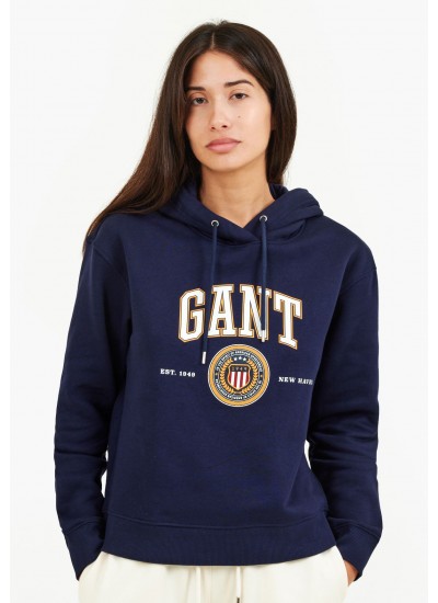 Γυνακεία Φούτερ Crest.W Σκούρο Μπλε Βαμβάκι GANT