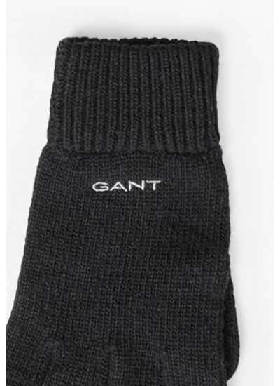 Men Gloves Knitted.Gloves Black GANT