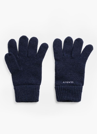 Ανδρικά Γάντια Knitted.Gloves Μαύρο Μαλλί GANT