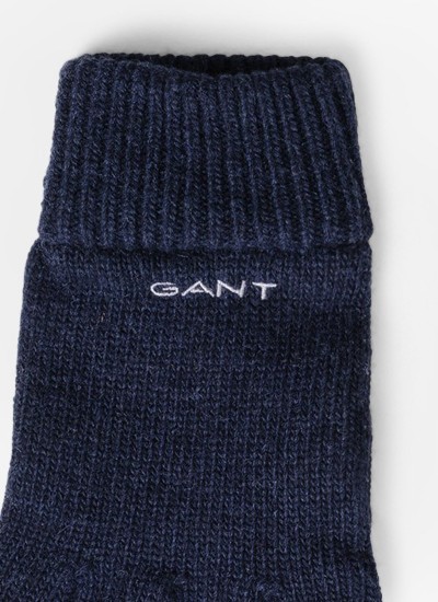 Ανδρικά Γάντια Knitted.Gloves Σκούρο Μπλε Μαλλί GANT
