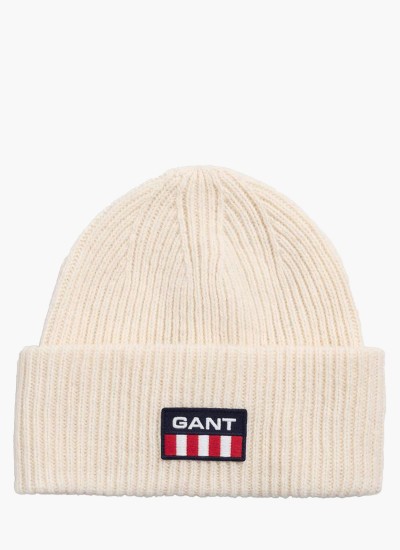 Ανδρικοί Σκούφοι Retro.Beanie Άσπρο Μαλλί GANT