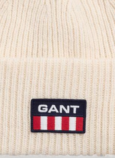 Ανδρικοί Σκούφοι Retro.Beanie Άσπρο Μαλλί GANT