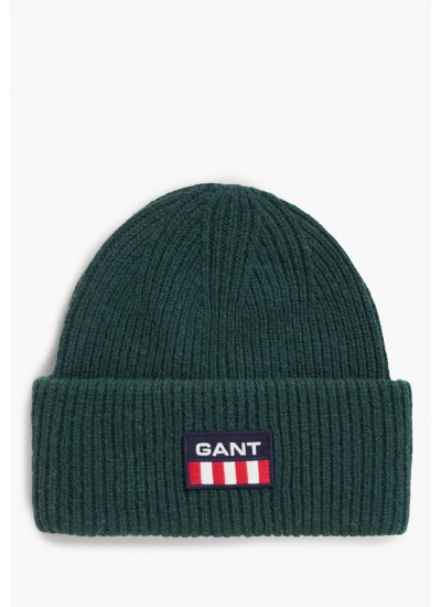 Men Caps Retro.Beanie Green GANT