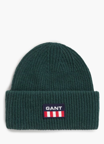 Ανδρικοί Σκούφοι Retro.Beanie Άσπρο Μαλλί GANT