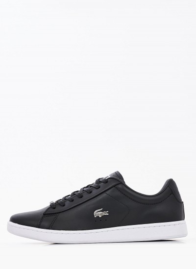 Women Casual Shoes Carnaby.22F Black Leather Lacoste