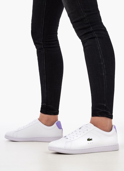 Γυναικεία Παπούτσια Casual Court.Zero Μπεζ Δέρμα Lacoste