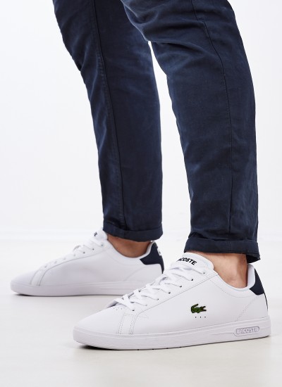 Ανδρικά Παπούτσια Casual Graduate.Pro Άσπρο Δέρμα Lacoste