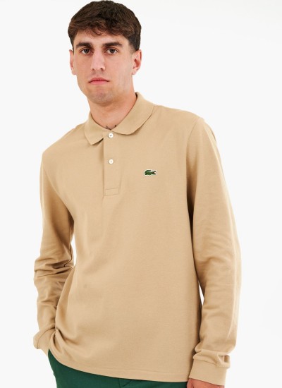 Ανδρικές Μπλούζες L1312 Μπεζ Βαμβάκι Lacoste
