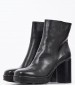 Women Boots 64N5 Black Leather Frau