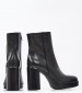 Women Boots 64N5 Black Leather Frau