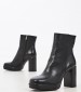 Women Boots 64N5 Black Leather Frau