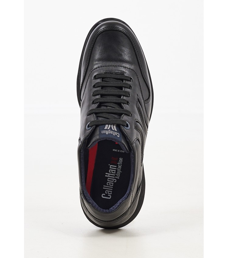 Men Casual Shoes 16605 Black Leather Callaghan