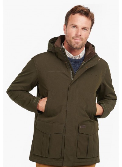 Ανδρικά Μπουφάν Brockstone Λαδί Πολυεστέρα Barbour