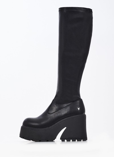Γυναικείες Μπότες Fuse Μαύρο Δέρμα Windsor Smith