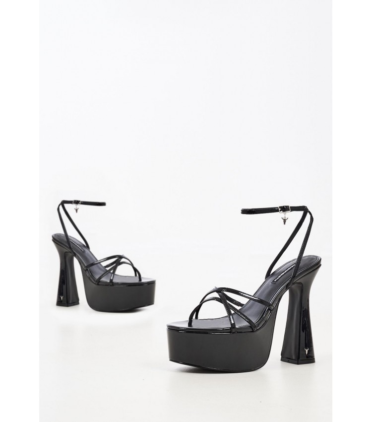 Women Sandals Heartbreak Black Patent Leather Windsor Smith