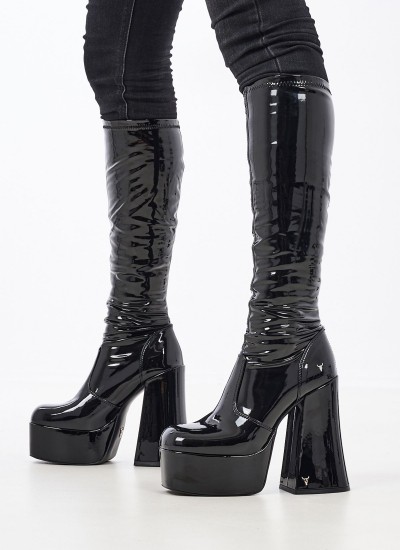 Women Boots Stone Black Leather Ash