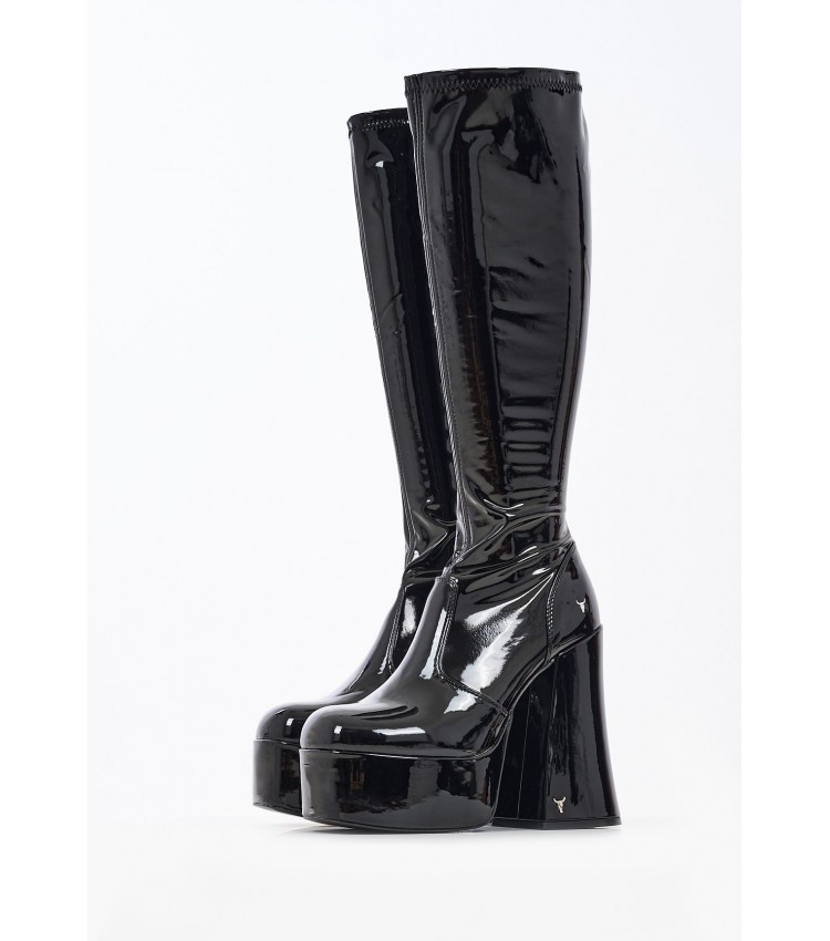 Women Boots Verses Black Patent Leather Windsor Smith