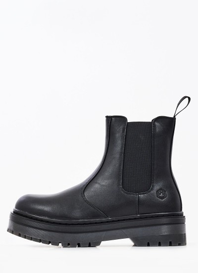 Γυναικεία Μποτάκια Elyse Μαύρο ECOleather Lumberjack