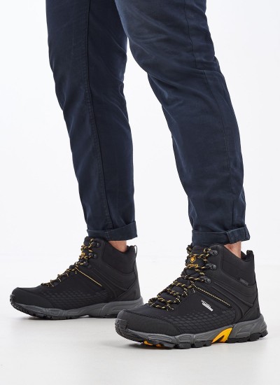 Ανδρικά Μποτάκια Sport.Shell Μαύρο Ύφασμα Lumberjack