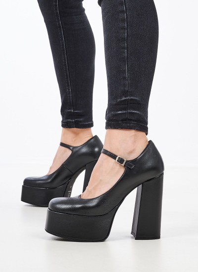 Γυναικεία Flats K4.135 Μαύρο Δέρμα Makis Kotris