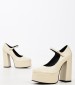 Women Pumps & Peeptoes High 17.120D Beige Leather MAKIS KOTRIS