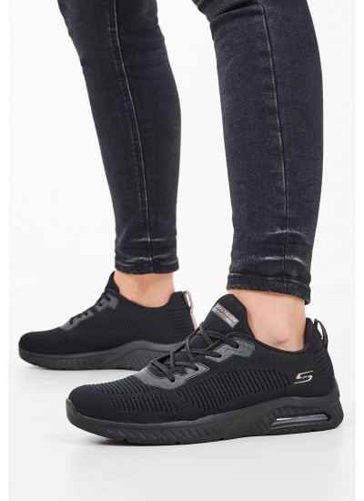 Γυναικεία Παπούτσια Casual 117378 Μαύρο Ύφασμα Skechers