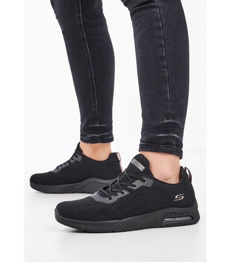 Γυναικεία Παπούτσια Casual 117378 Μαύρο Ύφασμα Skechers