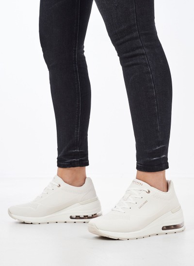 Γυναικεία Παπούτσια Casual 155401 Άσπρο ECOleather Skechers