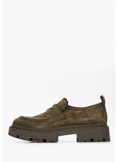 Women Moccasins Genial Olive Buckskin Ash