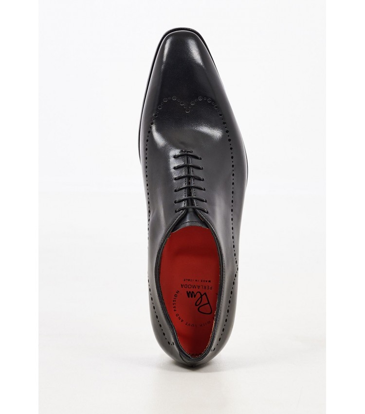 Men Shoes A815 Black Leather Perlamoda
