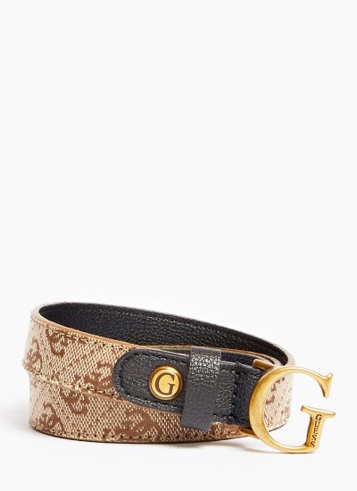 Γυναικείες Ζώνες 7714 Μπεζ ECOleather Guess