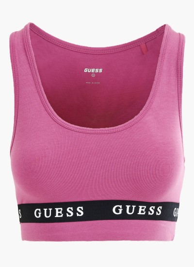 Γυναικείες Μπλούζες - Τοπ Aline.Stretch Ροζ Βαμβάκι Guess