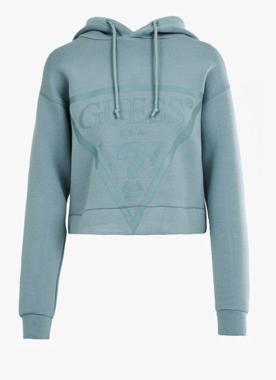 Γυνακεία Φούτερ Alisa.Hood Πράσινο Βισκόζη Guess