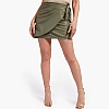 Women Skirts - Shorts Carine.Skirt Olive Polyester Guess Women Skirts - Shorts Carine.Skirt Olive Polyester Guess
