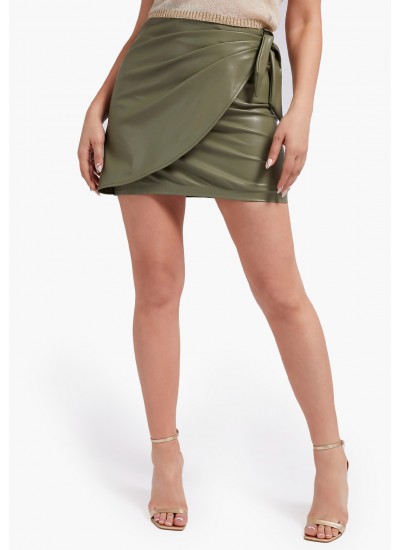 Women Skirts - Shorts Carine.Skirt Olive Polyester Guess