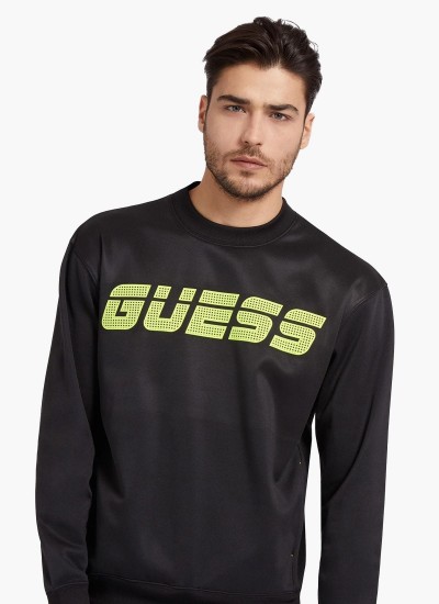Ανδρικά Φούτερ Ingram Μαύρο Πολυεστέρα Guess