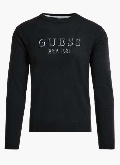 Ανδρικές Μπλούζες Owen Μαύρο Polyamide Guess