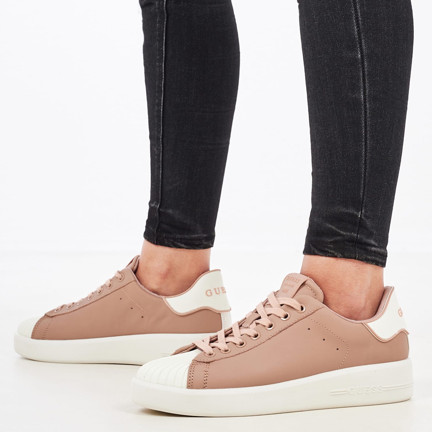 Γυναικεία Παπούτσια Casual Rockies6 Μπεζ Δέρμα Guess