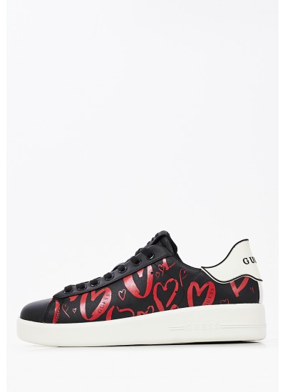 Γυναικεία Παπούτσια Casual Rockies7 Μαύρο Δέρμα Guess