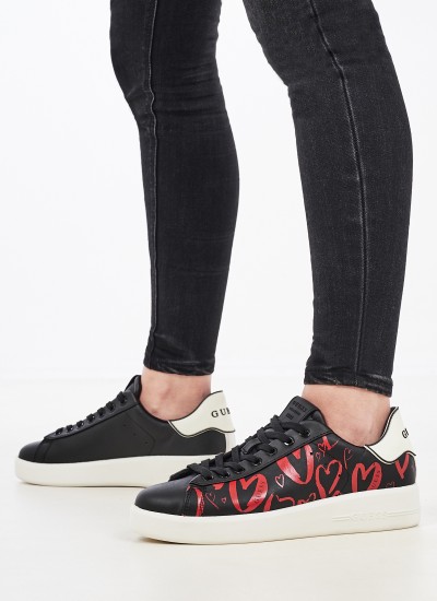 Γυναικεία Παπούτσια Casual Rockies7 Μαύρο Δέρμα Guess