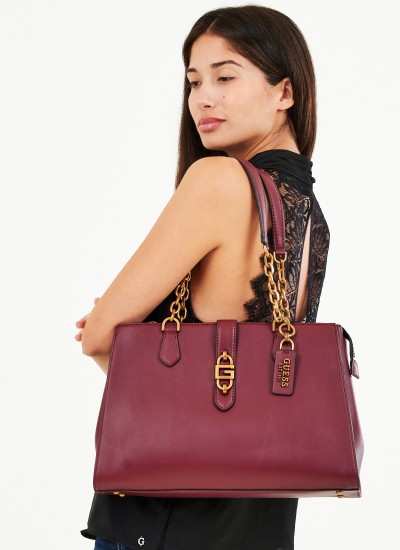 Γυναικείες Τσάντες Square.Lux Μπορντό ECOleather Guess