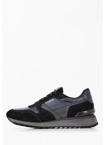 Ανδρικά Παπούτσια Casual Varese Μπλε Δέρμα Καστόρι Guess