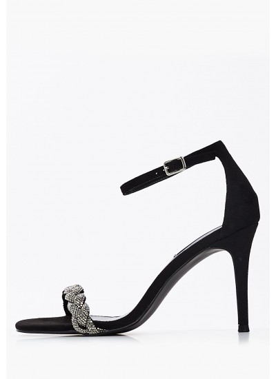 Γυναικεία Πέδιλα Ψηλά Indira Μαύρο ECOleather Steve Madden