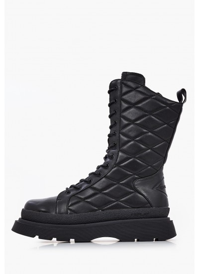 Γυναικεία Μποτάκια Arctic.Mid Μαύρο ECOleather Replay