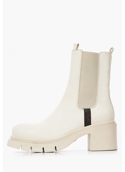 Women Boots Avryl.Dual White Leather Replay